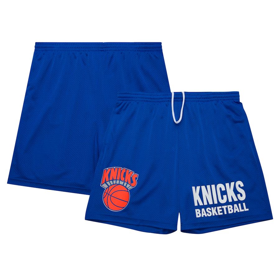 2025 Men NBA New York Knicks Blue Shorts